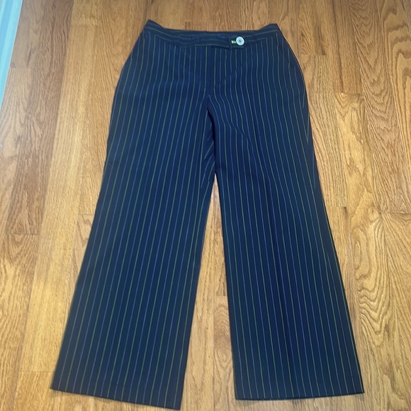 EVAN PICONE WOMEN STRETCH DRESS PANTS striped wide legs high waisted in size 10 - Picture 1 of 5